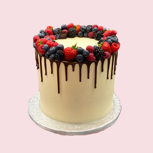 Mixed Berries Drip Cake