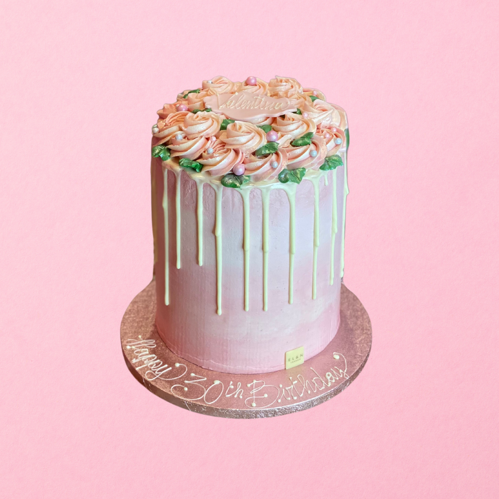 green and pink cakes