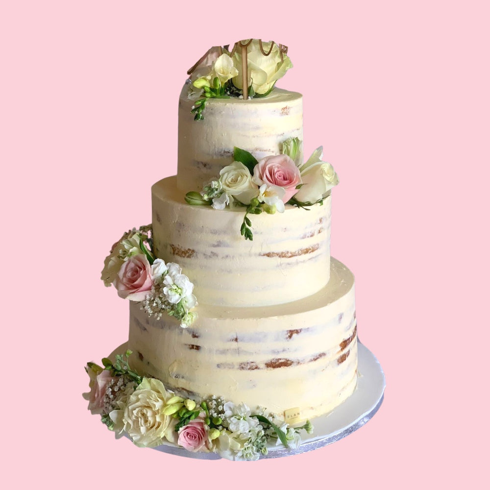 ''Naked'' Style Wedding Cake